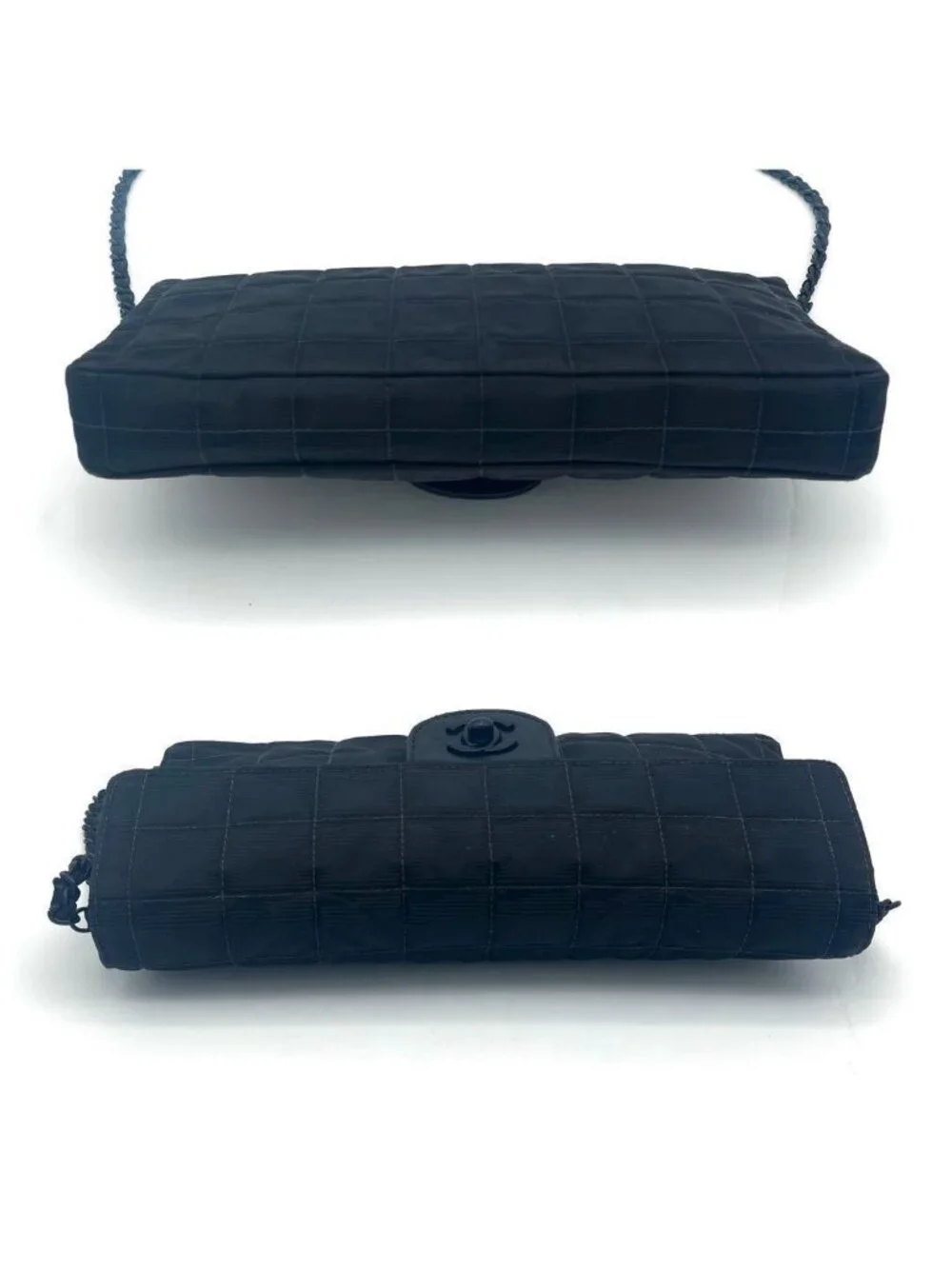 Chanel New Travel Line Choco Bar Shoulder Bag Black